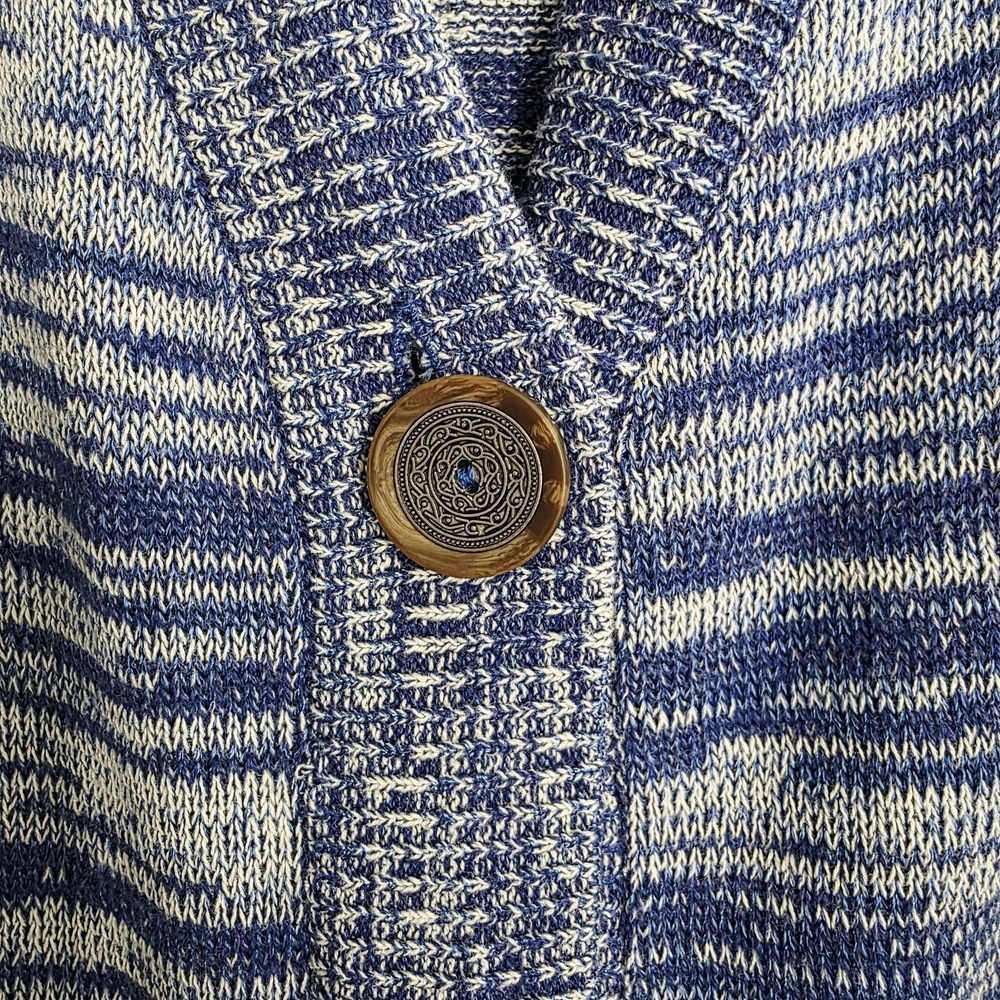 Soft Surroundings NWT Cardigan Open Sweater Blue Short Sleeve Size M - Picture 3 of 9